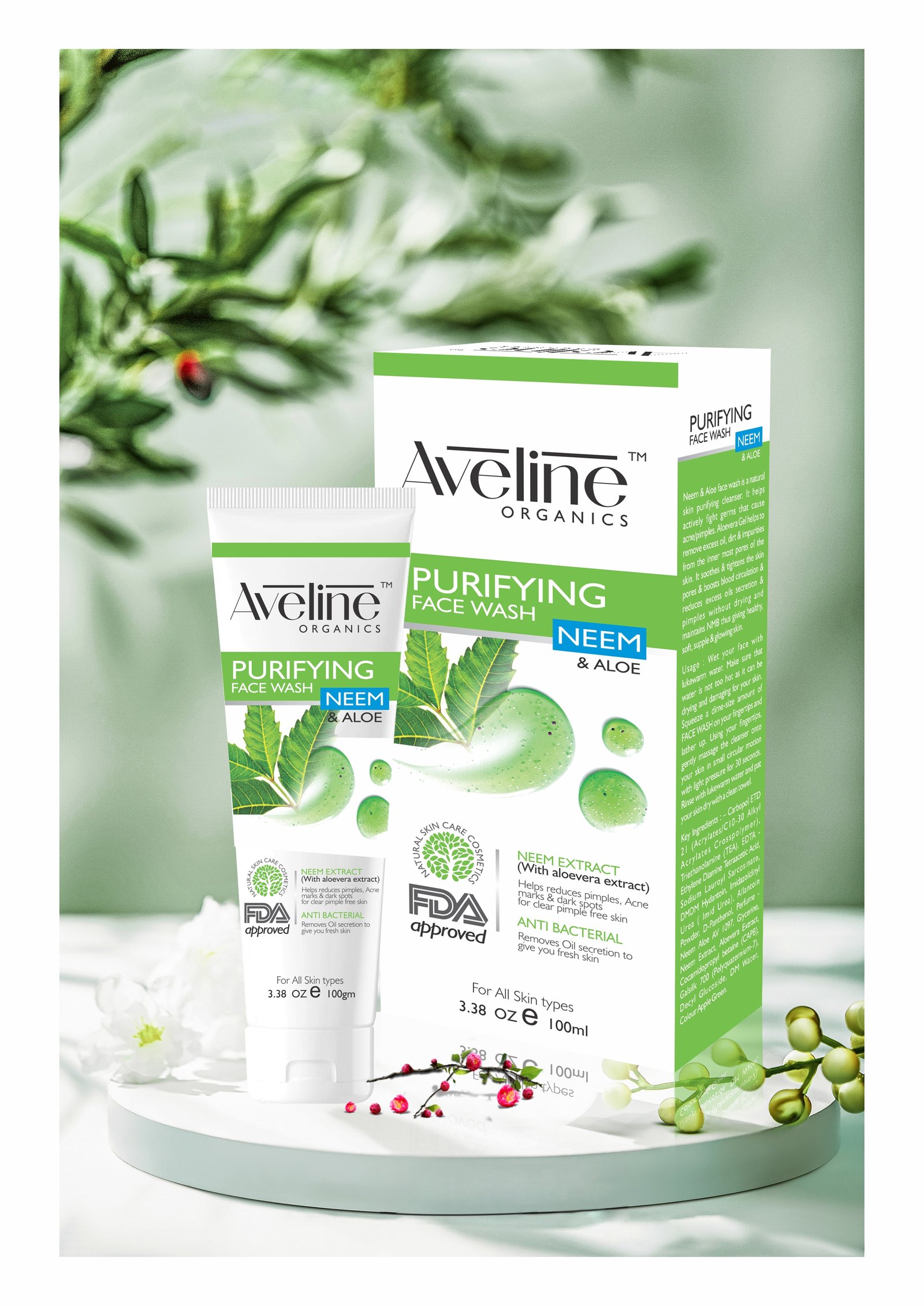 Purifying Face Wash with Neem and Aloe Vera extracts